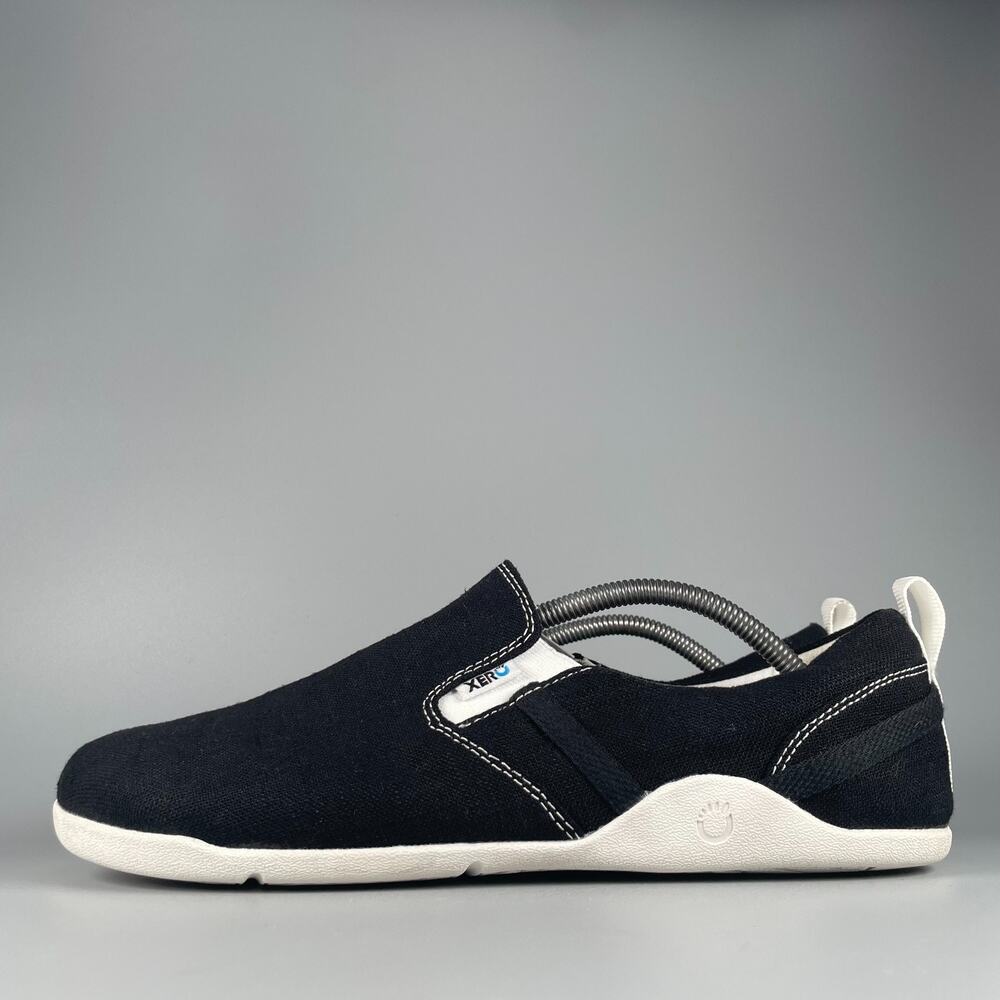 Xero Aptos Men's 11.5 Black White Barefoot Slip On Sneakers Athletic Shoes EUC